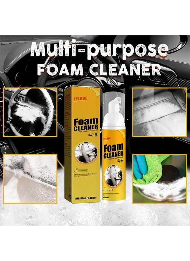 EELHOE - Foam Cleaner, Spray Foam Cleaner, Car Seat Upholstery Strong Stain Remover, Foam Cleaner, Interior Lemony Foam Cleaner, Strong Cleaner Cleaner Spray for Car, Interior, Kitchen 100ml - Image 1