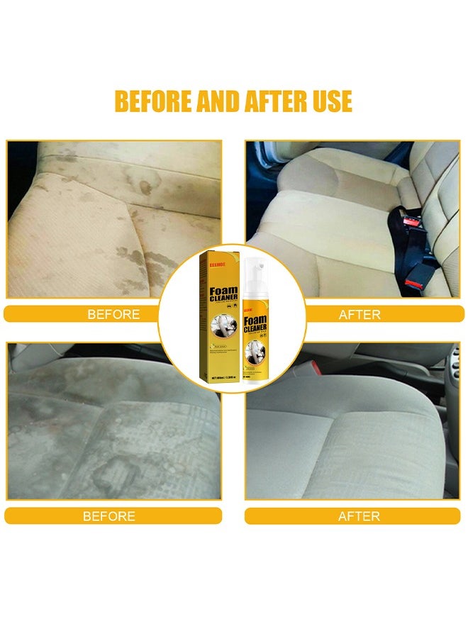 EELHOE - Foam Cleaner, Spray Foam Cleaner, Car Seat Upholstery Strong Stain Remover, Foam Cleaner, Interior Lemony Foam Cleaner, Strong Cleaner Cleaner Spray for Car, Interior, Kitchen 100ml - Image 1