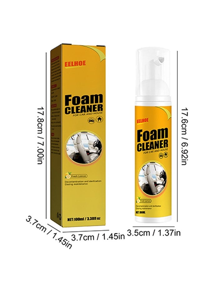 EELHOE - Foam Cleaner, Spray Foam Cleaner, Car Seat Upholstery Strong Stain Remover, Foam Cleaner, Interior Lemony Foam Cleaner, Strong Cleaner Cleaner Spray for Car, Interior, Kitchen 100ml - Image 1
