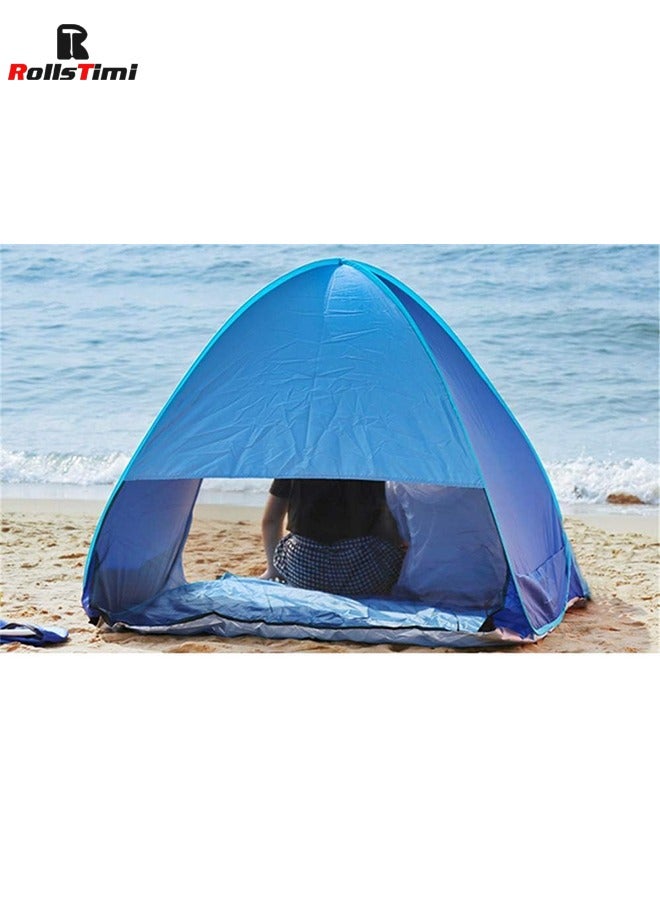 RollsTimi  2 People Outdoor Beach Tent Set Automatic Pop Up Camping Tents,Blue  - Image 2