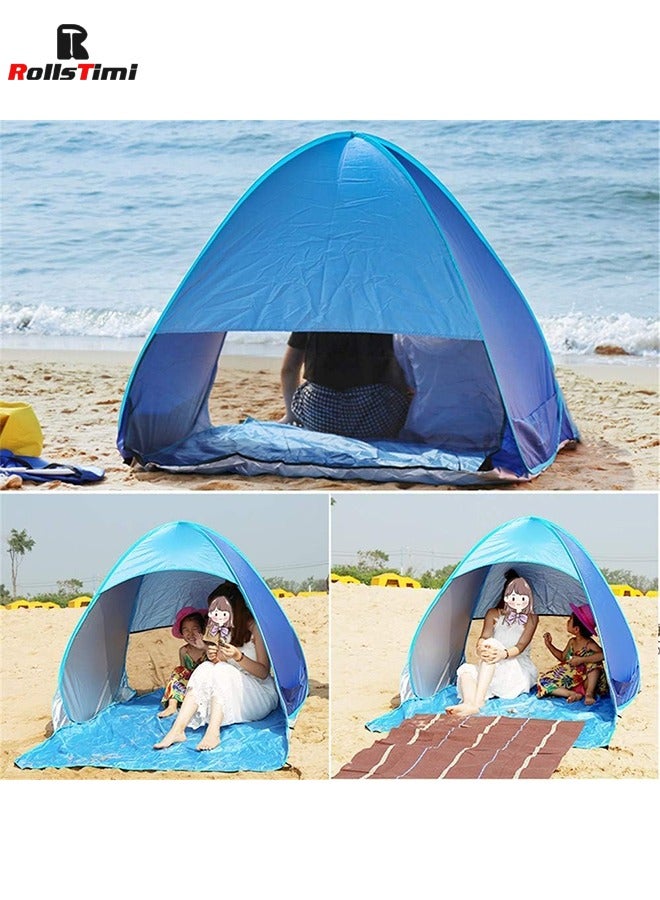 RollsTimi  2 People Outdoor Beach Tent Set Automatic Pop Up Camping Tents,Blue  - Image 3