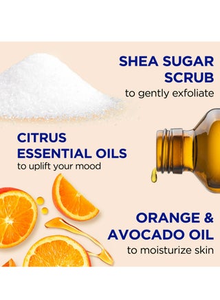 Citrus Shea Sugar Body Scrub with Vitamin C - Gently Exfoliates & Uplifts Mood with Shea Butter & Avocado Oil (538 g) - view 4
