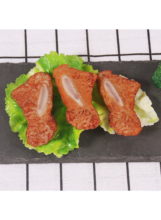 Simulation Food Lamb Chops Model Keychain Creative Denim Row Men's And Women's Bags Pendant Food Shooting Props Wholesale-Color:Lamb Chops-model  - Image 3