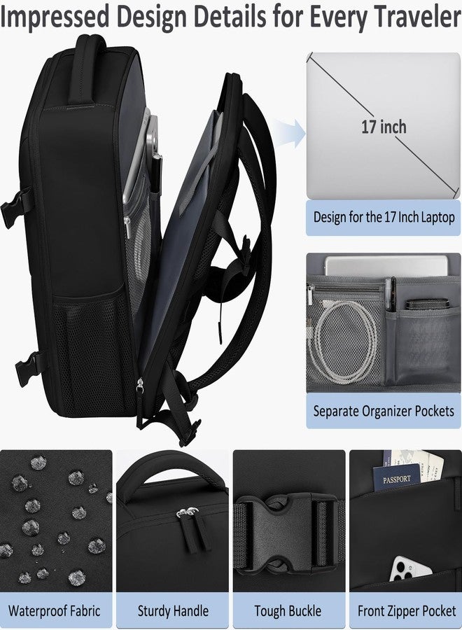 Tenot Travel Carry on Backpack, Laptop Backpack Flight Approved Personal Item Backpack, Black, Large-15.6 Inch, Travel Backpacks - Image 4