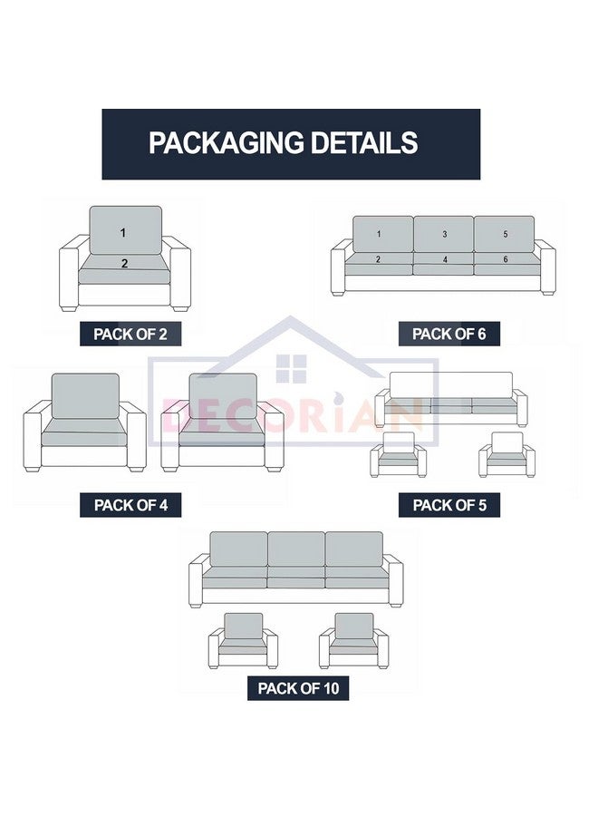 Decorian Polycotton Stretchable Printed Solid Sofa Slipcovers, Wooden Sofa Seat Cover, Sofa Back Cushion Covers (Pack of 4, Plain Teal Green) - Image 4