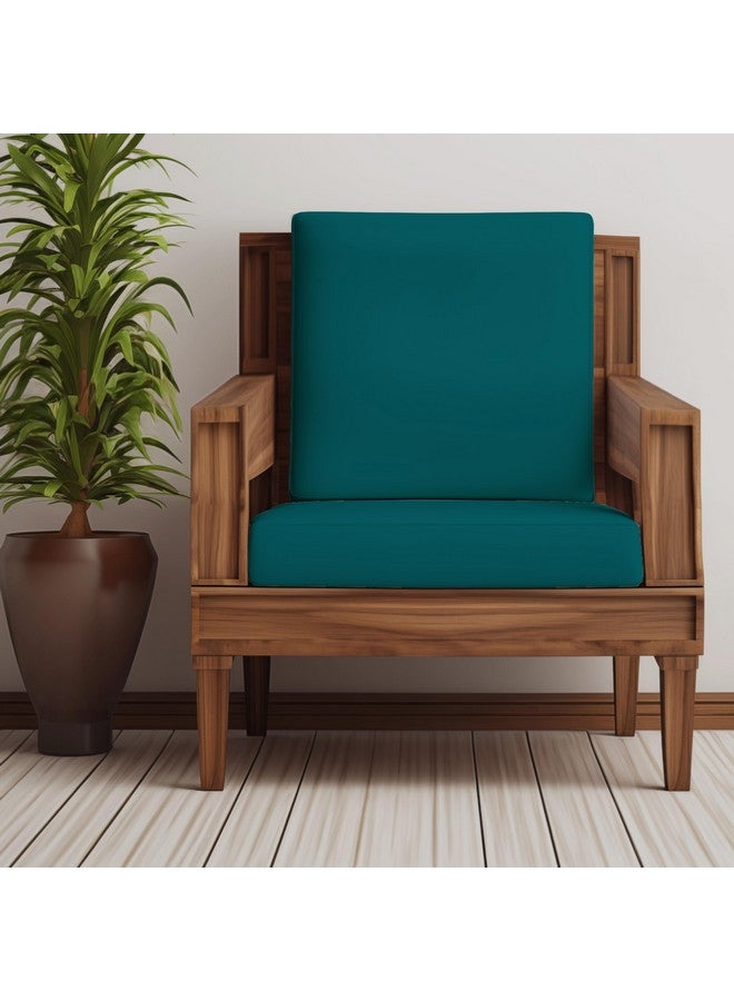 Decorian Polycotton Stretchable Printed Solid Sofa Slipcovers, Wooden Sofa Seat Cover, Sofa Back Cushion Covers (Pack of 4, Plain Teal Green) - Image 1