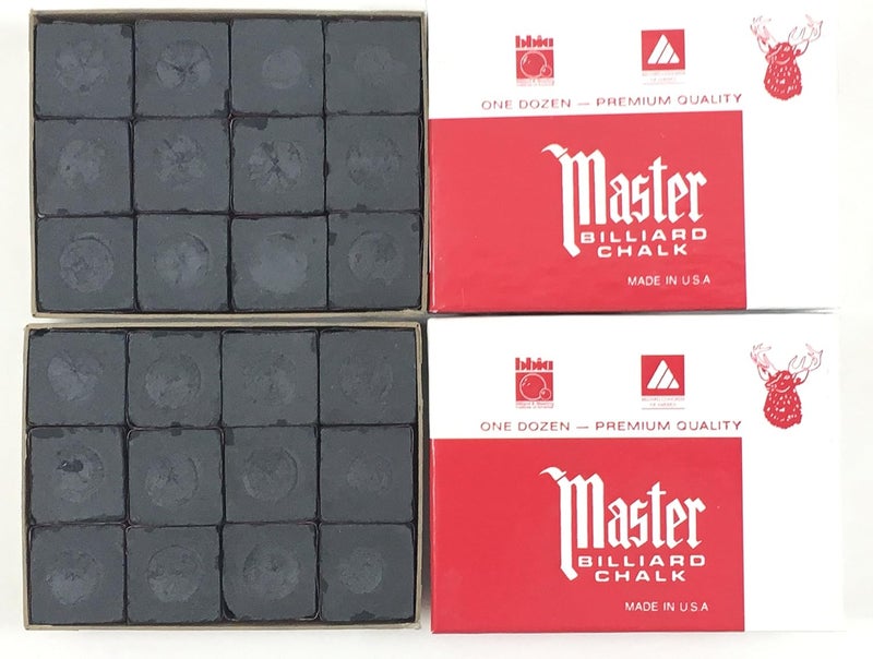 Made in the USA - 2 Boxes of Chalk - 24 Pieces for Pool Cues and Billiards Sticks Tips