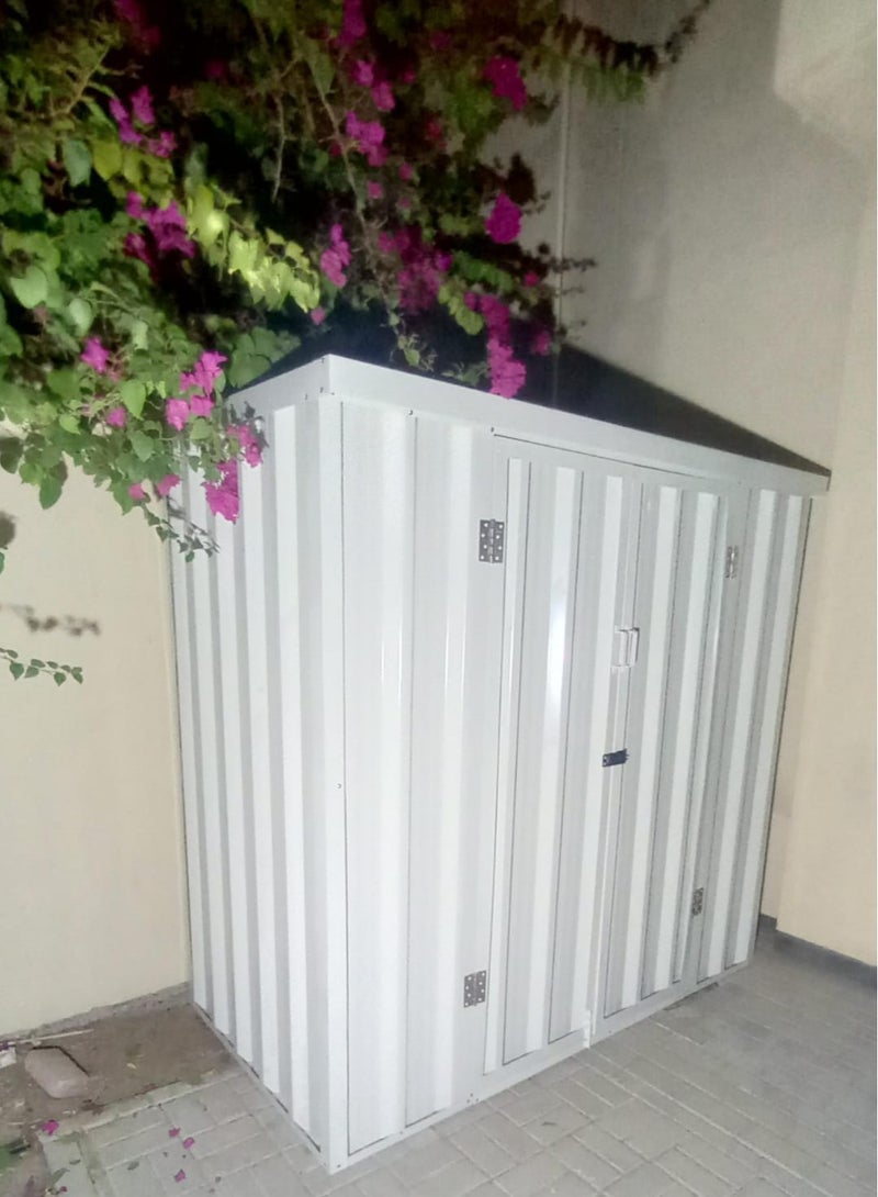 Generic Quadbliss GARDEN STORAGE SHED with Base | 205cm L x 105cm W X 185cm H | Secure and Durable | Lockable Design | Rust and Water-Resistant | Hinge Door  - Image 1