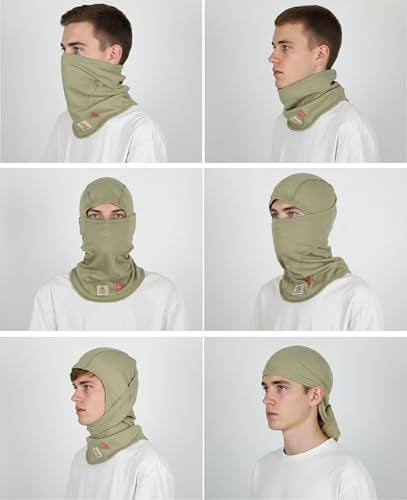 BOCOMAL FR Flame Resistant Balaclava Face Mask Arc Rated NFPA2112 CAT2 Helmet Liner Covering Hood for Welding Khaki - Image 3