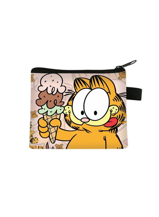 Garfield Coin Purse Student Cute Mini Wallet High-end Large Capacity Zipper Earphone Bag Storage