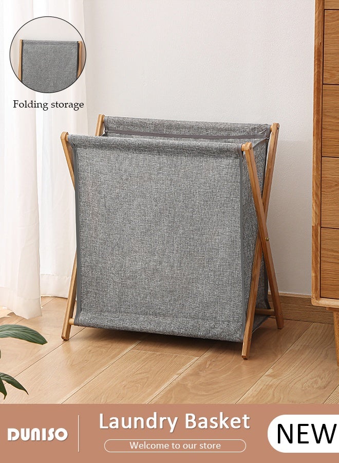 DUNISO Foldable Large Laundry Basket Waterproof Storage Washing Basket Collapsible Rolling Laundry Hamper Large Dirty Clothes Storage Basket For Bedroom Living room Bathroom  - Image 1