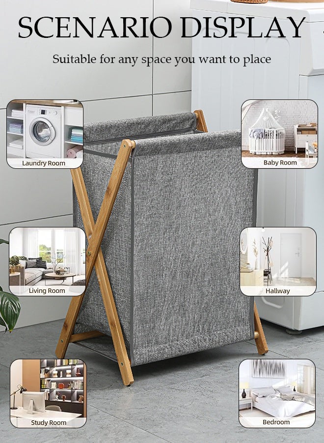 DUNISO Foldable Large Laundry Basket Waterproof Storage Washing Basket Collapsible Rolling Laundry Hamper Large Dirty Clothes Storage Basket For Bedroom Living room Bathroom  - Image 4