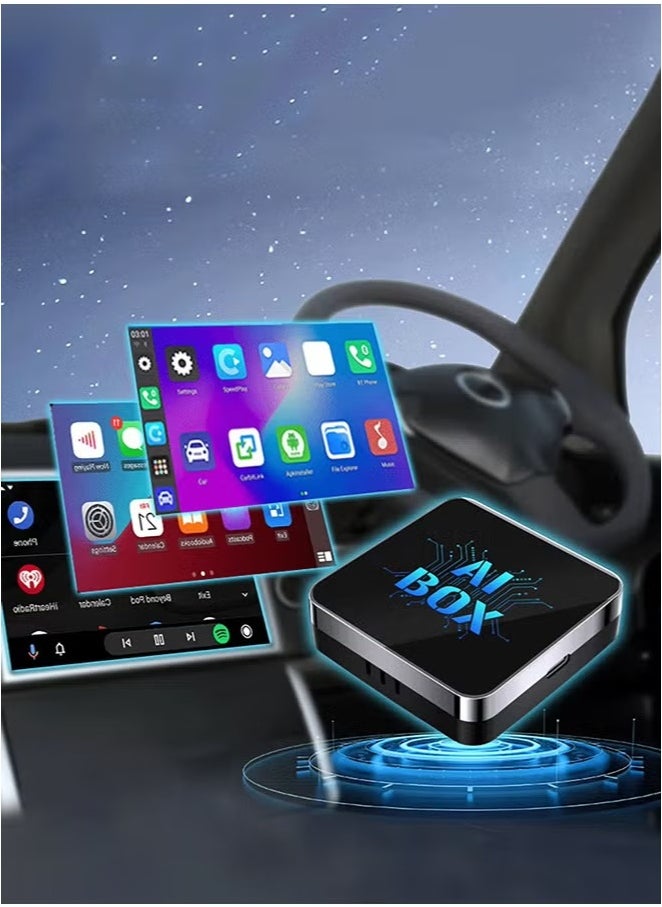 AI Box CarPlay 2 in 1, Wireless CarPlay Adapter, Wired CarPlay to Wireless Dongle, Wireless AI Box Plug & Play