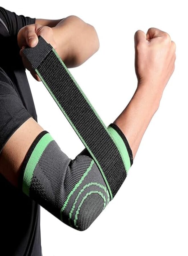 GLOBAL Elbow Pads Support Elastic Gym Sport Elbow Basketball Volleyball Sport Safety Breathable Elbow Pad Arm Sleeve Elbow Brace (2 Pack)