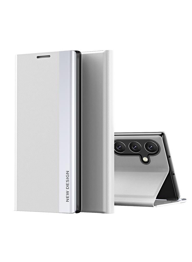 S-TOP Case For Samsung Galaxy A55 Side Electroplated Adsorption Leather Phone Case - Image 1