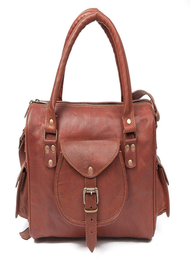 RSN Genuine Leather Stylish Women's/Girls Handbag (Vintage Brown) - Image 1
