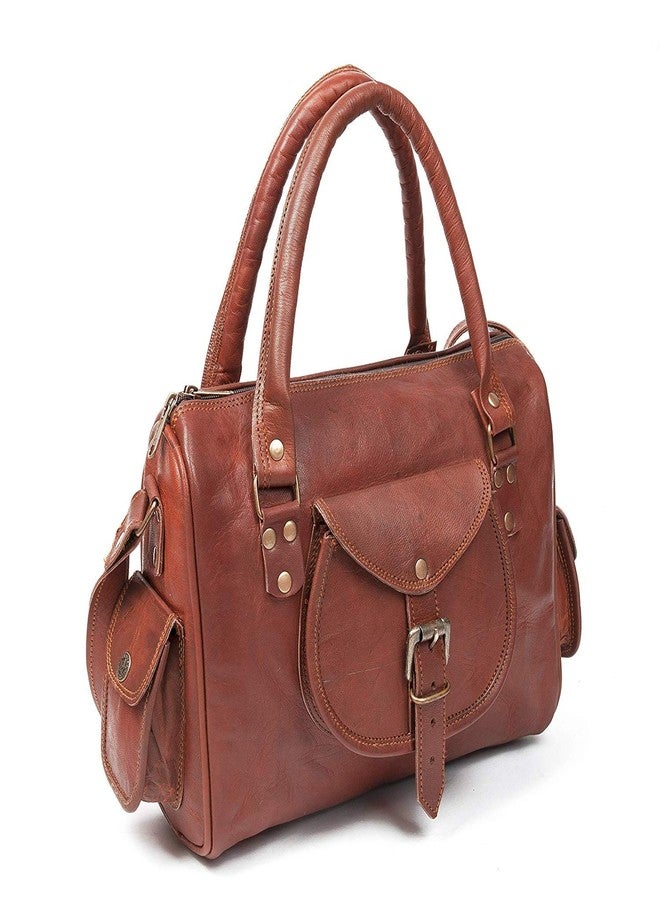 RSN Genuine Leather Stylish Women's/Girls Handbag (Vintage Brown) - Image 2