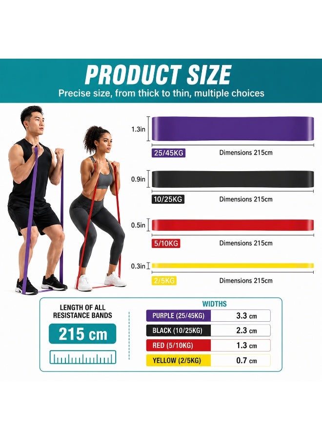 Bernessi Resistance Bands Set of 4, Pull Up Assistance Bands for Workout, Muscle Training, Stretching & Physical Therapy, Exercise Bands for Men & Women - Image 2