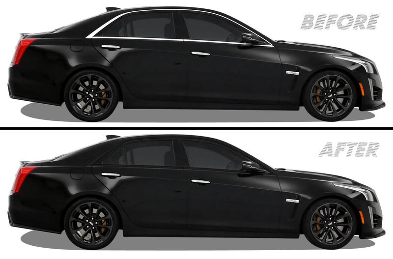 SlickMod Chrome Delete Blackout Vinyl Overlay for 20142019 Cadillac CTS Sedan Window Trim Gloss Black