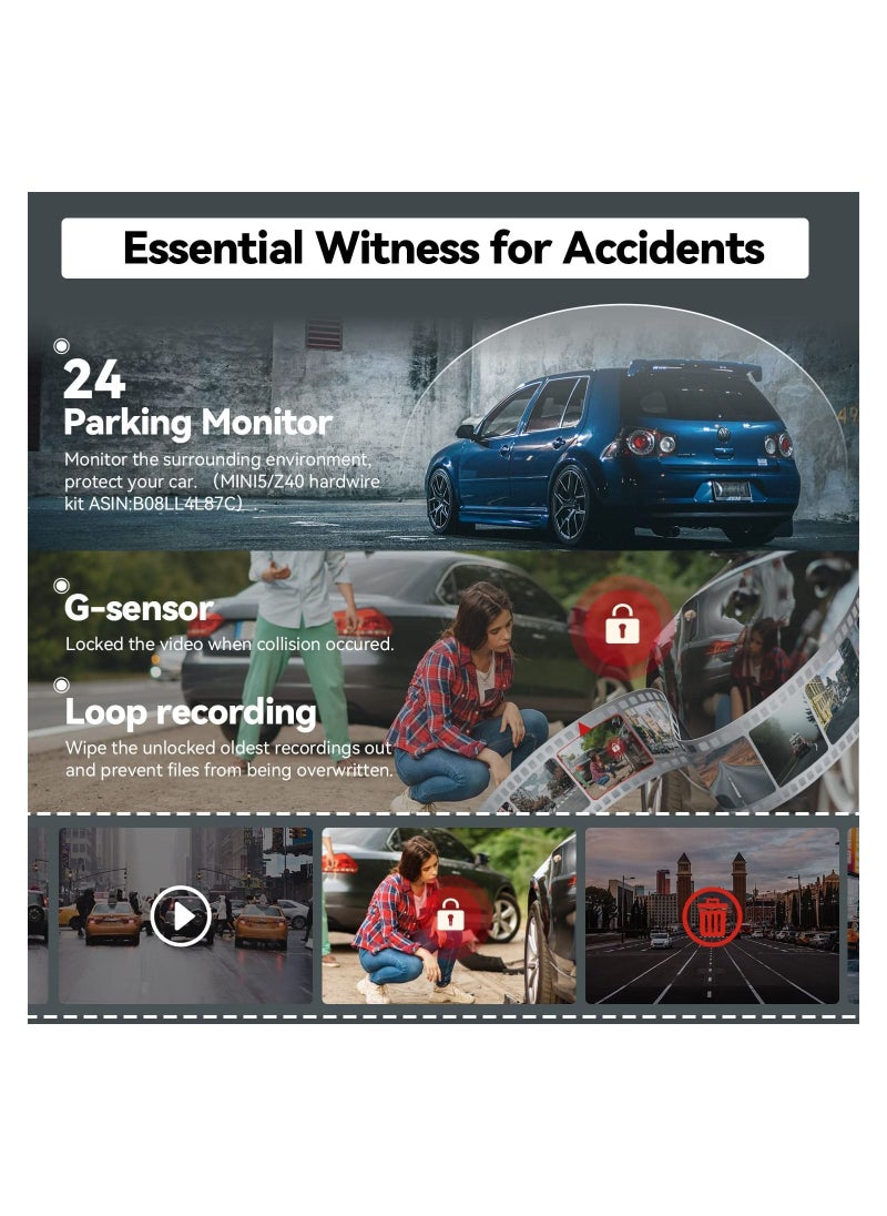 ddpai - Dash Cam Front and Rear Built in WiFi GPS, Car Camera Front 3K/1944P and Rear 1080P, Dual Dash Camera for Cars with Sony IMX 335 Sensor, 2.4" Display, Night Vision,Parking Monitor, Z40 Dual GPS - Image 1