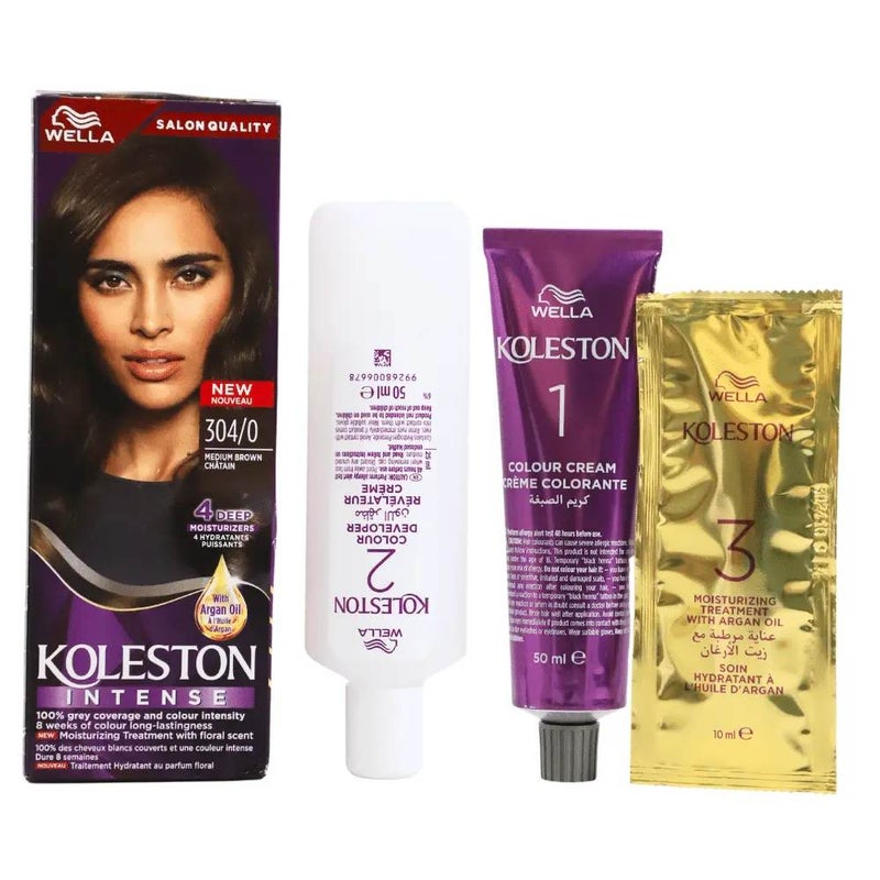 Koleston Intense Grey Coverage long-Lastingness Hair Color- 304/0 Medium Brown Chatain