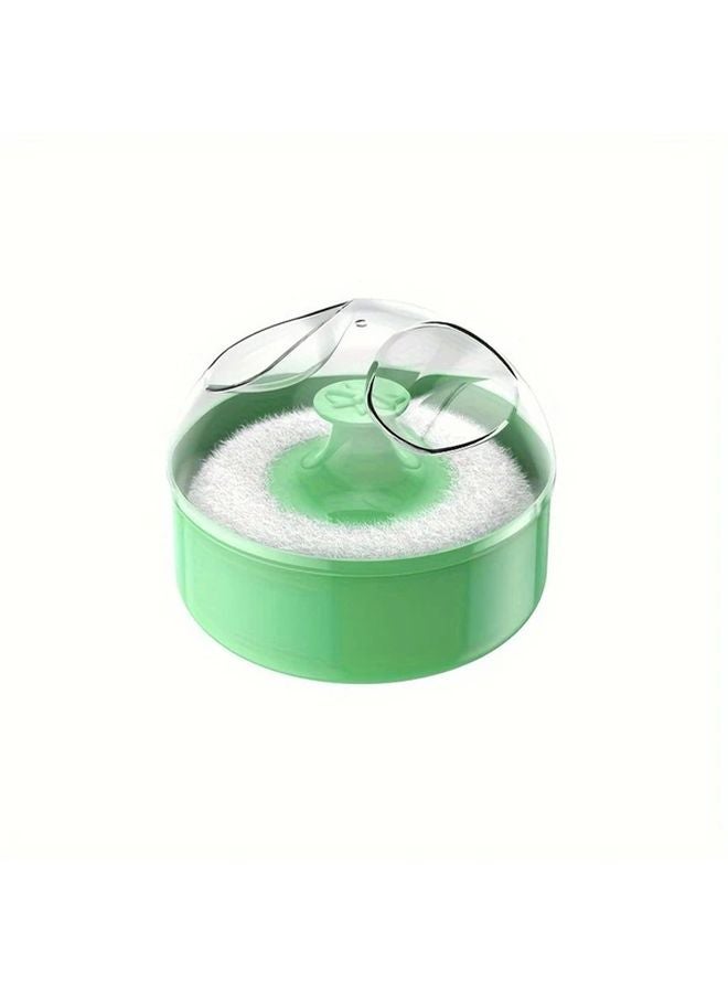 حالة بودرة فضفاضة قابلة لإعادة التعبئة محمولة خضراء مع وسادة إسفنجية ناعمة ملحقات السفر - Image 1