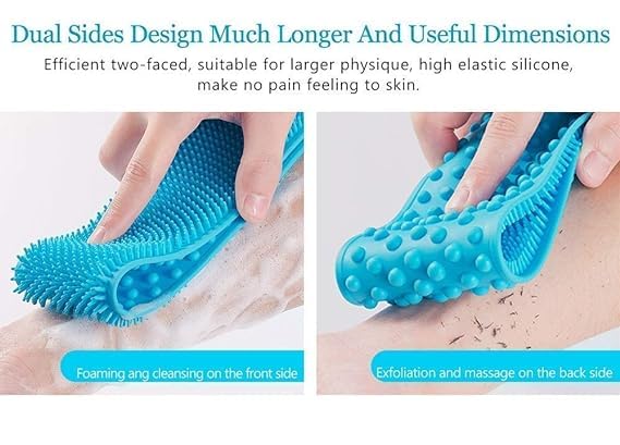 Botash double sided silicone shower bath belt back scrubber brush for bathing for women with long handle scrubber belt for body cleaning Massage Dead Skin Removal Exfoliating Belt(1pcss/multicolour) - Image 3