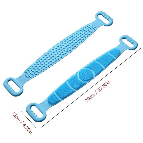 Botash double sided silicone shower bath belt back scrubber brush for bathing for women with long handle scrubber belt for body cleaning Massage Dead Skin Removal Exfoliating Belt(1pcss/multicolour) - Image 4