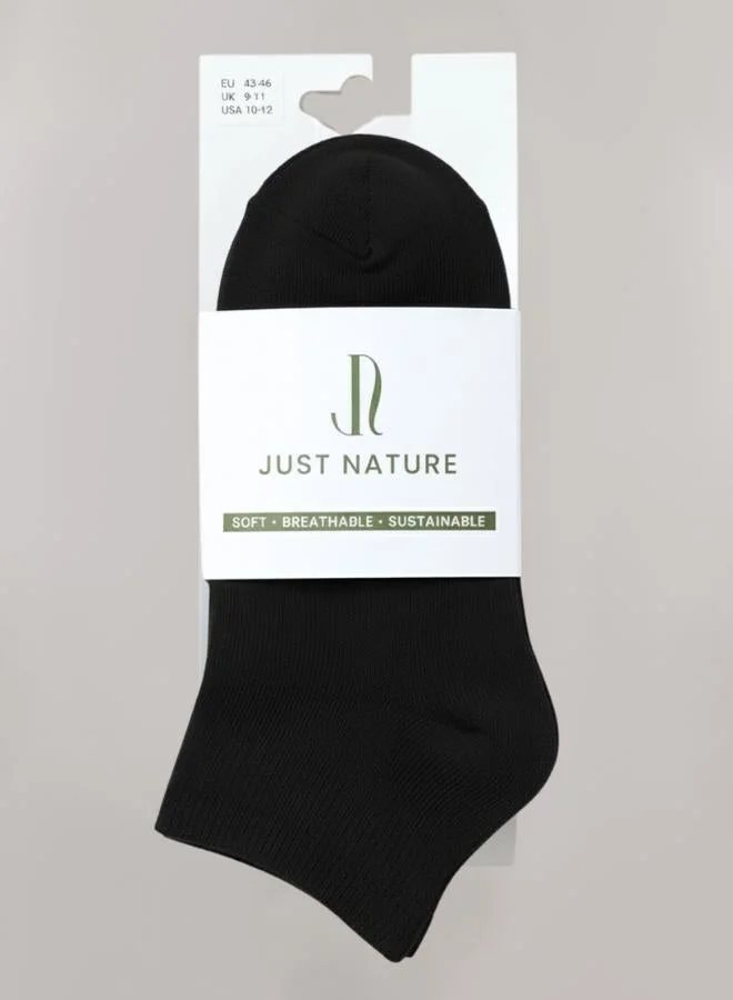 Just Nature Black 3-Pack Ankle Length Socks for Men | Best Price UAE
