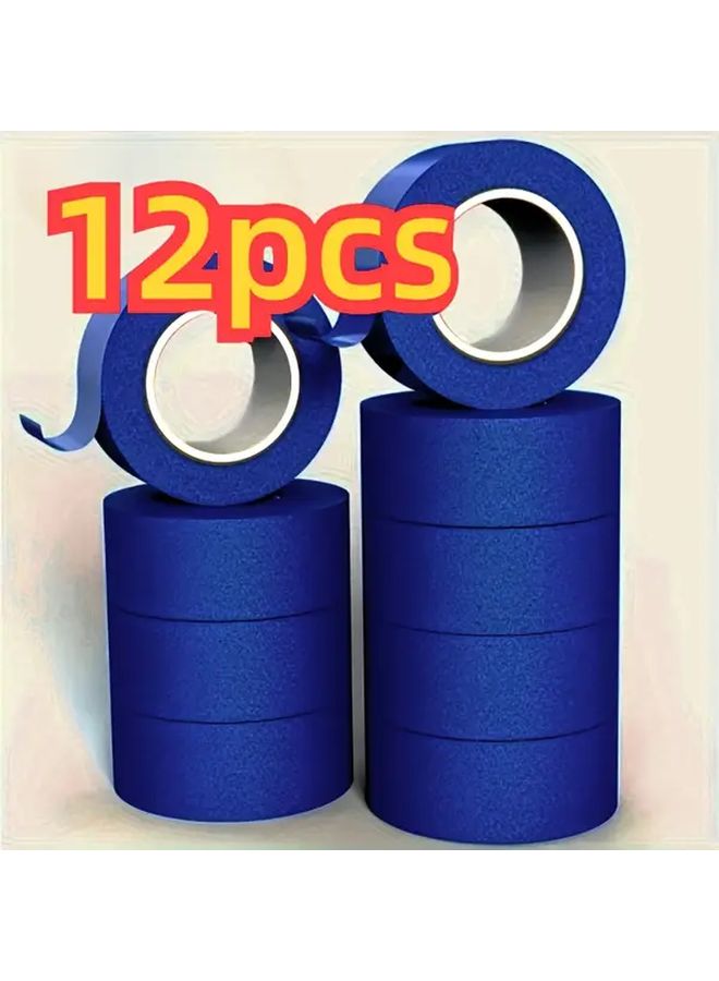 شريط الرسام الأزرق ١٢ لفة ٠.٧٩ × ٥١١.٨١ بوصة مقاوم لأشعة الشمس لا يترك آثاراً لاصق قوي سهل الإزالة للمنزل والمكتب والمدرسة وأعمال الفنون والحرف اليدوية والتوسيم - Image 5