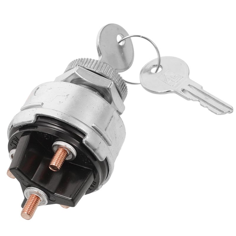 Yardwe Tractor Ignition Switch with Key Vehicle Starter Switch Replacement for Trailer and Automotive Use Compatible with Cars and Tractors for Heavy Equipment - Image 1