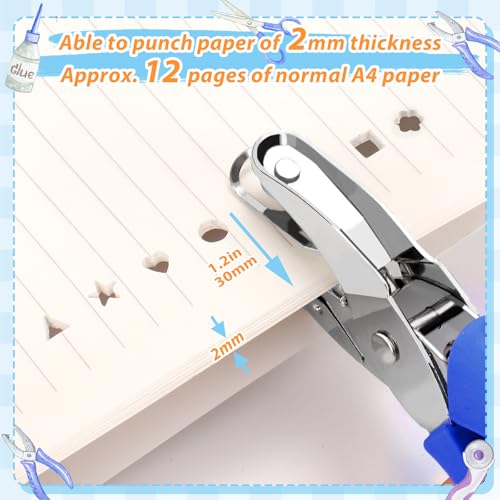 Modacraft 6-Pack Craft Hole Punchers Set - 1/4" Hole Punch Tool for Scrapbooking, Card Making, Binder Tabs | Circle, Heart, Star, Triangle Shapes | Soft-Grip Handles, Lightweight - Image 4