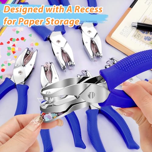 Modacraft 6-Pack Craft Hole Punchers Set - 1/4" Hole Punch Tool for Scrapbooking, Card Making, Binder Tabs | Circle, Heart, Star, Triangle Shapes | Soft-Grip Handles, Lightweight - Image 5