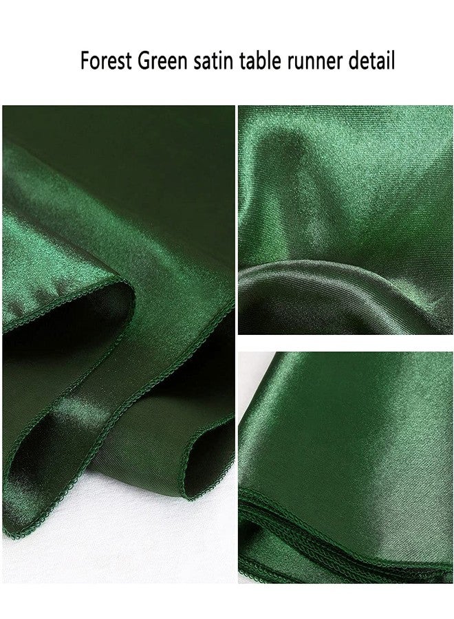LuoluoHouse 5 Pack Forest Green Table Runner 12 x 108 Inches Long Smooth Satin Silk Forest Green Table Runners for New Year Party Valentine's Day Birthday Wedding Banquet - Image 3