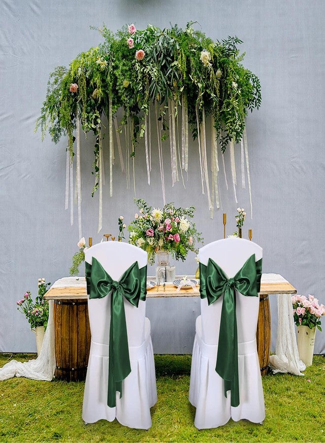 LuoluoHouse 5 Pack Forest Green Table Runner 12 x 108 Inches Long Smooth Satin Silk Forest Green Table Runners for New Year Party Valentine's Day Birthday Wedding Banquet - Image 4