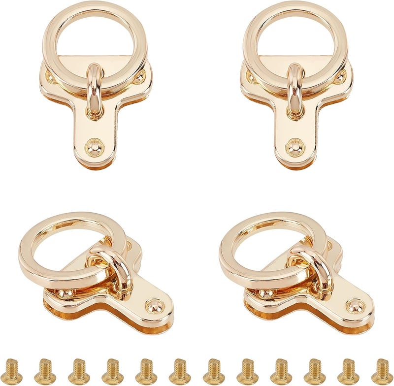 klarako 4 Sets Rotatable Button Studs Rivet, O-Ring Flat Button Screwback Nail Rivet Gold Purse Suspension Clasp Handbag Chain Connector Clip Buckles Hardware DIY Leather Craft Belts Strap Accessories - Image 1