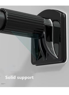 Kutis 1-Piece Extendable Window Shower Hanging Curtain Rod Stainless Steel Black 85-120 Centimeter  - Image 4