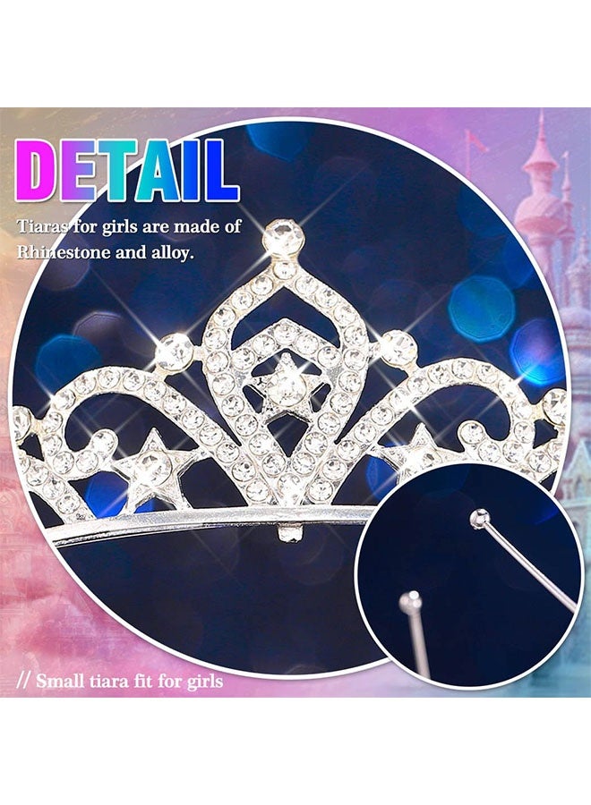 Happy D Girls Crystal Tiara Crown Silver Children Princess Crown for Birthday Party Rhinestones Headbands Bride Wedding Headpieces for Girls and Kids - Image 2