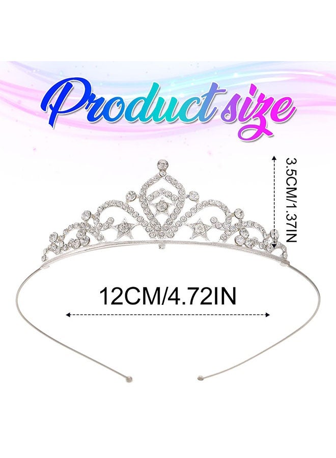 Happy D Girls Crystal Tiara Crown Silver Children Princess Crown for Birthday Party Rhinestones Headbands Bride Wedding Headpieces for Girls and Kids - Image 4