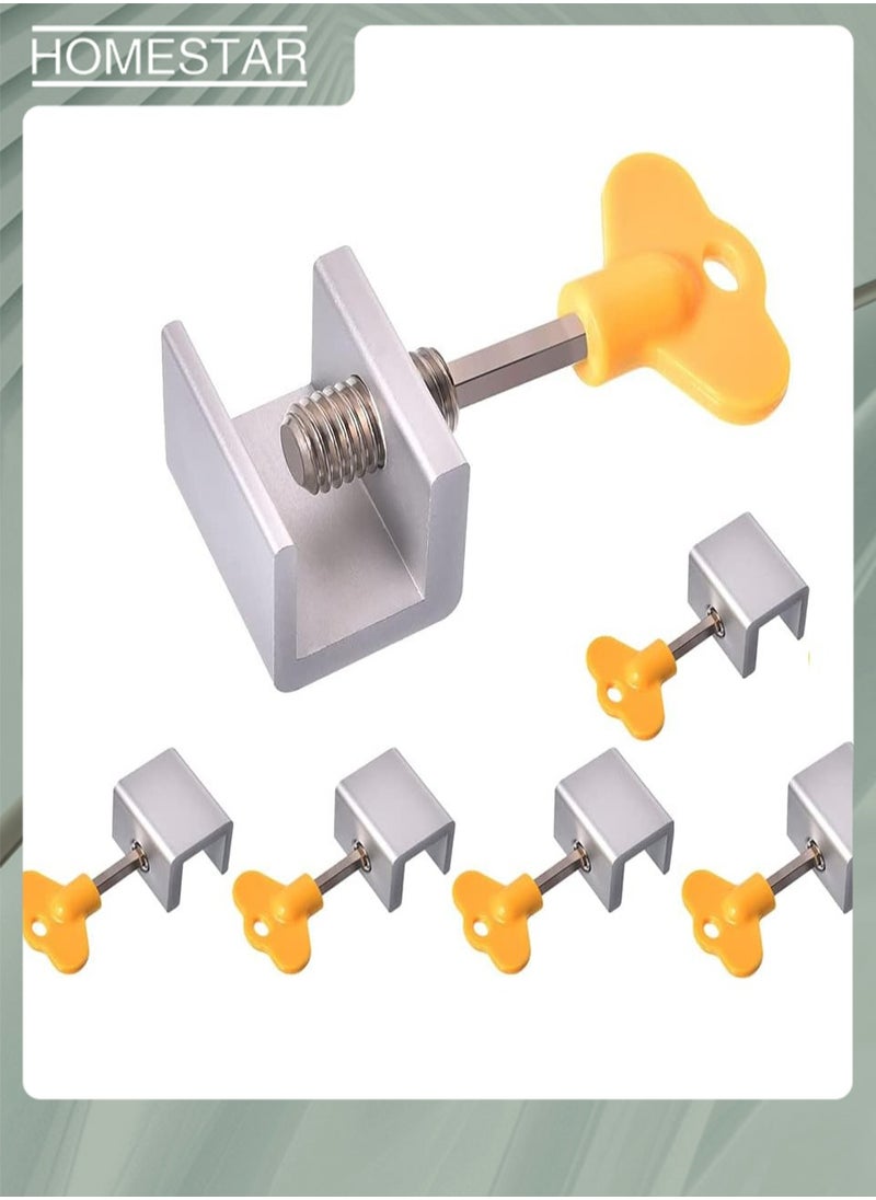 HOMESTAR 2-Piece Sliding Window Locks Window Door Frame Locks Adjustable Aluminum Alloy Window Frame Lock with Key for Home and Office Supplies  - Image 4