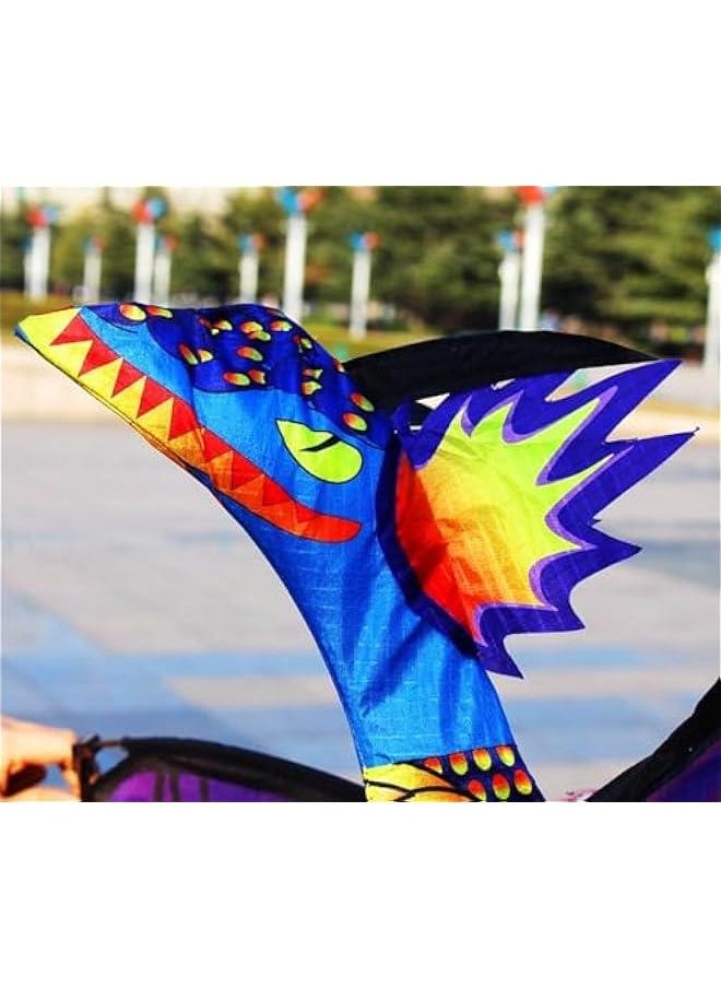 Generic - 3D Dragon Kite, 1000 FT Kite String with Reel, Dinosaur Kites for Kids & Adults Easy to Fly for Beginner, Large Beach Kite, with Spiral Tail - Image 1