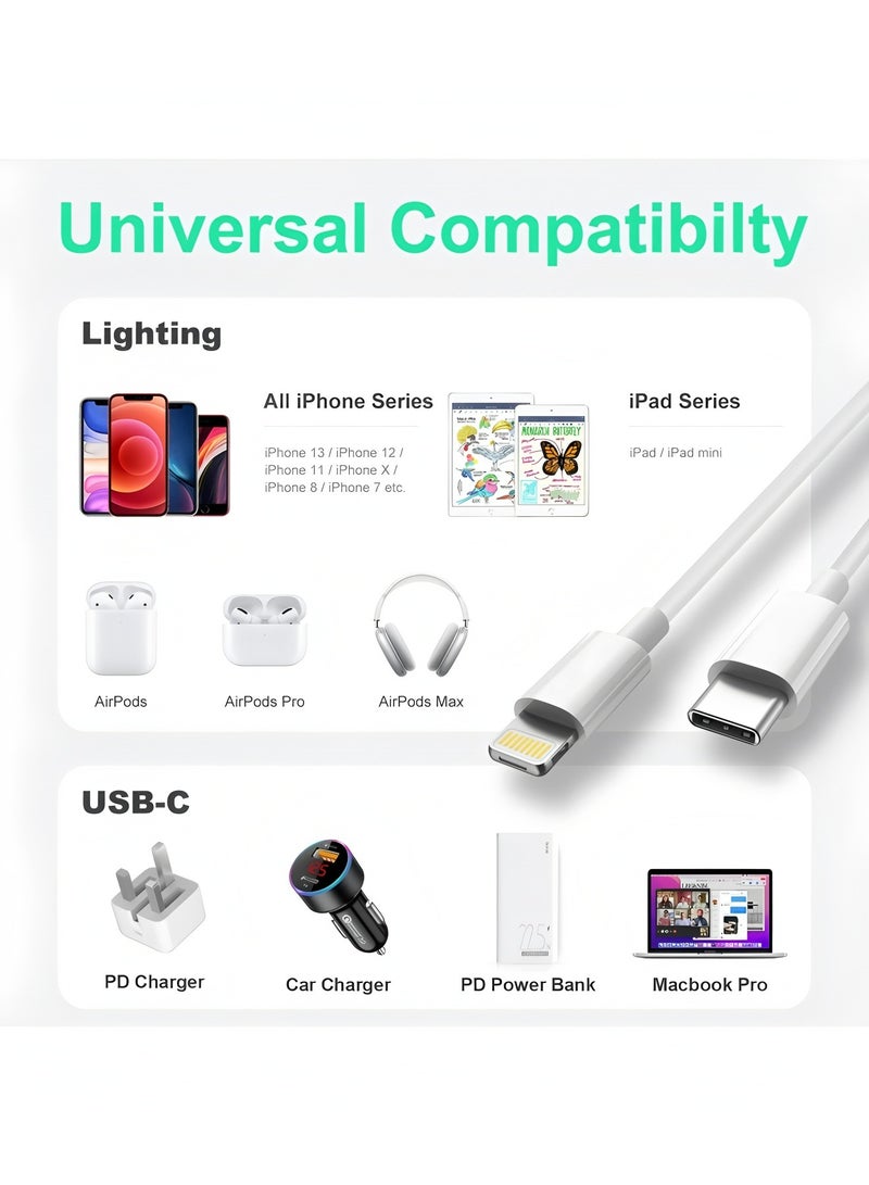 general iPhone Charger Cable 1M[MFi Certified] USB C to Lightning Cable Fast Charging Power Delivery PD 20W iPhone Charging Cable for iPhone 14/14 Pro/14 Plus/14 Pro Max, iPad Pro, iPhone 8-13 All Series - Image 2