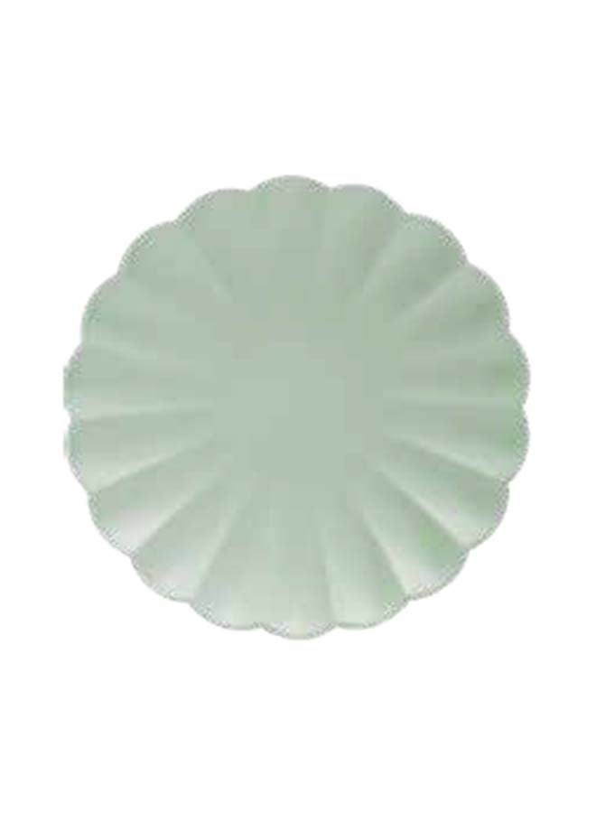 Ciao Compostable Paper Plates 20 cm Mint Green Flower Shape – Pack of 8 Eco-Friendly Small Party Plates - Image 1