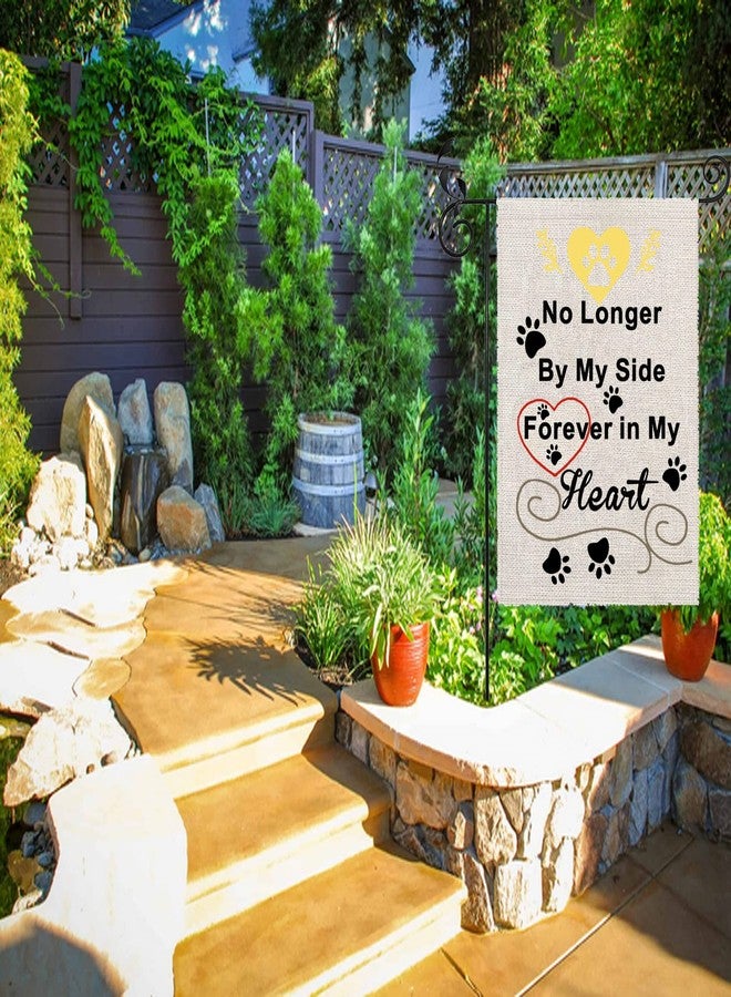 PXTIDY Pet Memorial Garden Flag No Longer By My Side Forever in My Heart Pawprints Garden Flag Lost Pet Cat Dog Bereavement Gift Memory Remembrance Gift (beige) - Image 5
