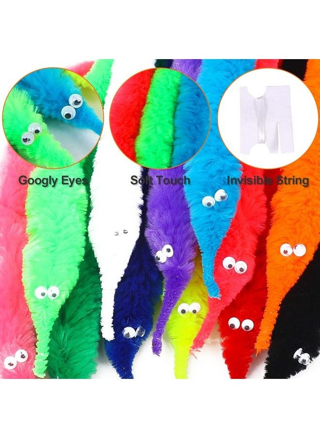 CCINEE - 48 Pcs Magic Twisty Worm Wiggly Twisty Fuzzy Worms On A String Magic Worm Toys For Kid Cat Party Favors 12Colors - Image 1
