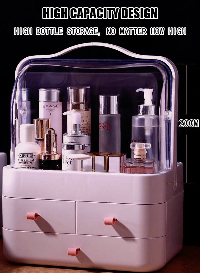 Cosmetics storage box dust-proof desktop dressing table skincare products facial masks acrylic shelf transparent organizing flip cover - Image 4
