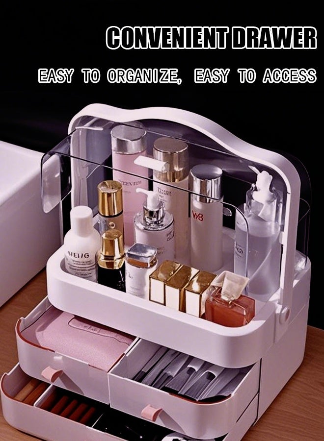 Cosmetics storage box dust-proof desktop dressing table skincare products facial masks acrylic shelf transparent organizing flip cover - Image 3