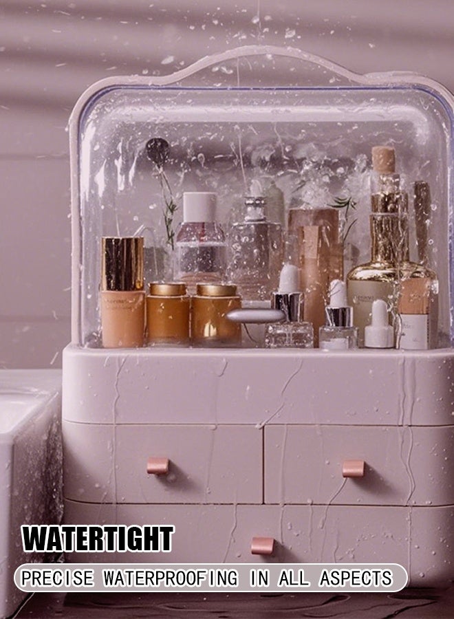 Cosmetics storage box dust-proof desktop dressing table skincare products facial masks acrylic shelf transparent organizing flip cover - Image 5