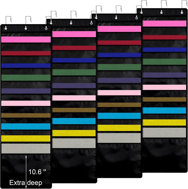 Henoyso 12 x 12 Inch Paper Storage Scrapbook Paper Storage Hanging Wall File Organizer with Door Hangers Paper Storage Organizer for Office Cardstock, Craft Paper (4 Pieces) - Image 1