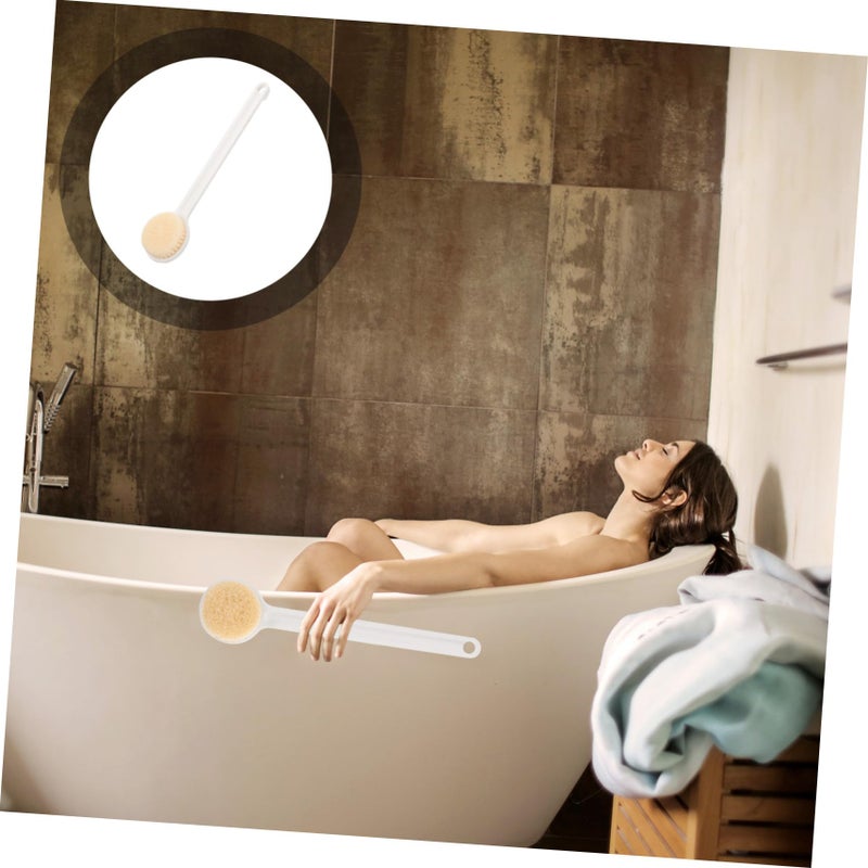 Soft Bath Brush with Handle Body Back Scrubber Gentle Exfoliation Skin Friendly Soft Bristles - Image 4
